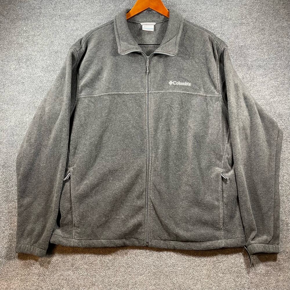 Columbia Fleece Full Zip Sweater Men's XXL Gray Outdoors Casual Activewear